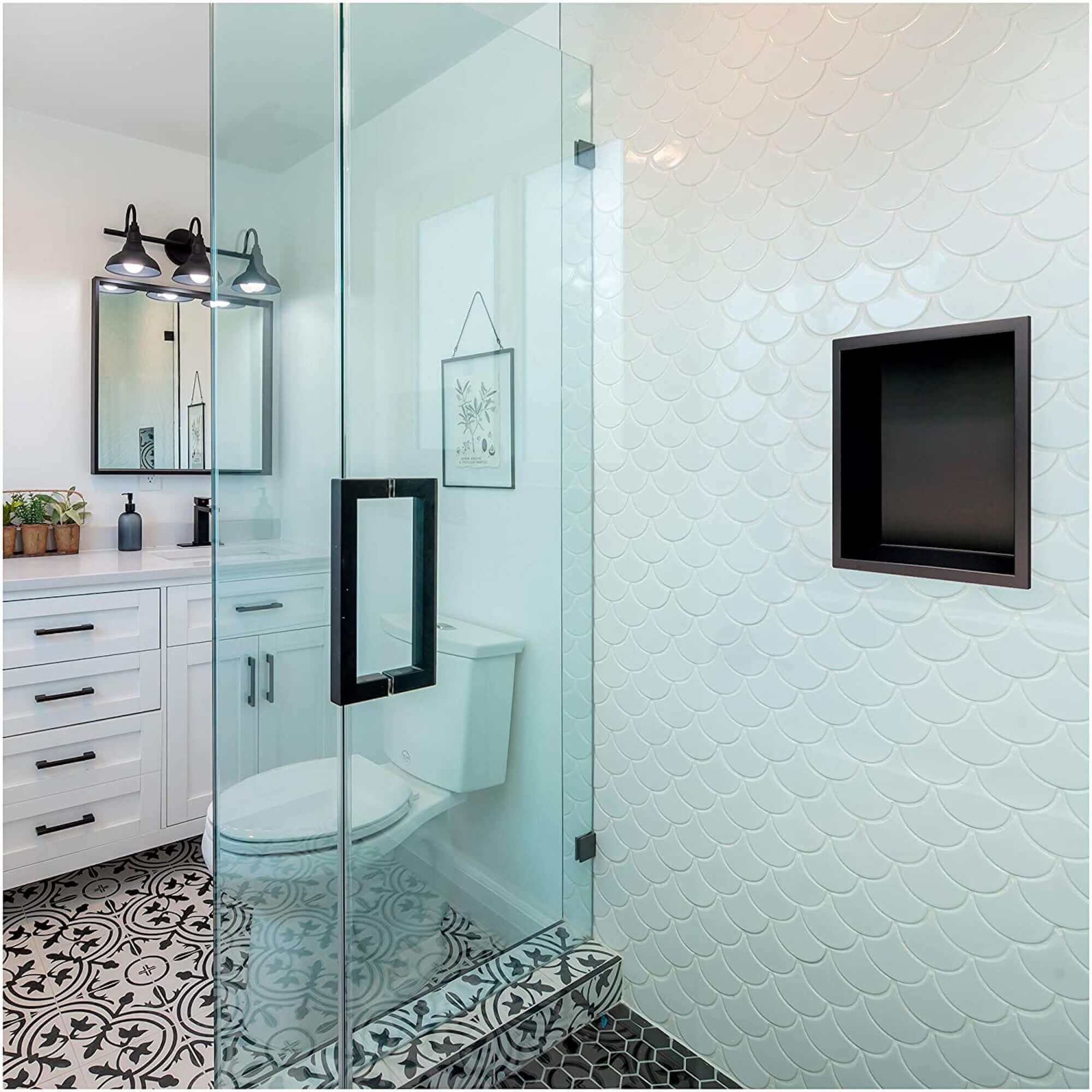 Shower Niche 300 x 300 - Gunmetal Grey