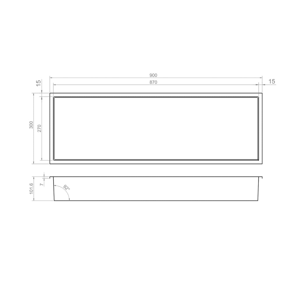 Shower Niche 900 x 300 - Gunmetal Grey