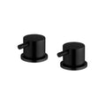 Round 3/4" deck bath side valves (pair) - matt black