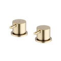 Round 3/4" deck bath side valves (pair) - brushed brass
