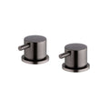 Round 3/4" deck bath side valves (pair) - gunmetal grey