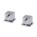 Square 3/4" deck bath side valves (pair) - chrome