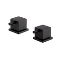 Square 3/4" deck bath side valves (pair) - black