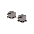 Square 3/4" deck bath side valves (pair) - gunmetal grey