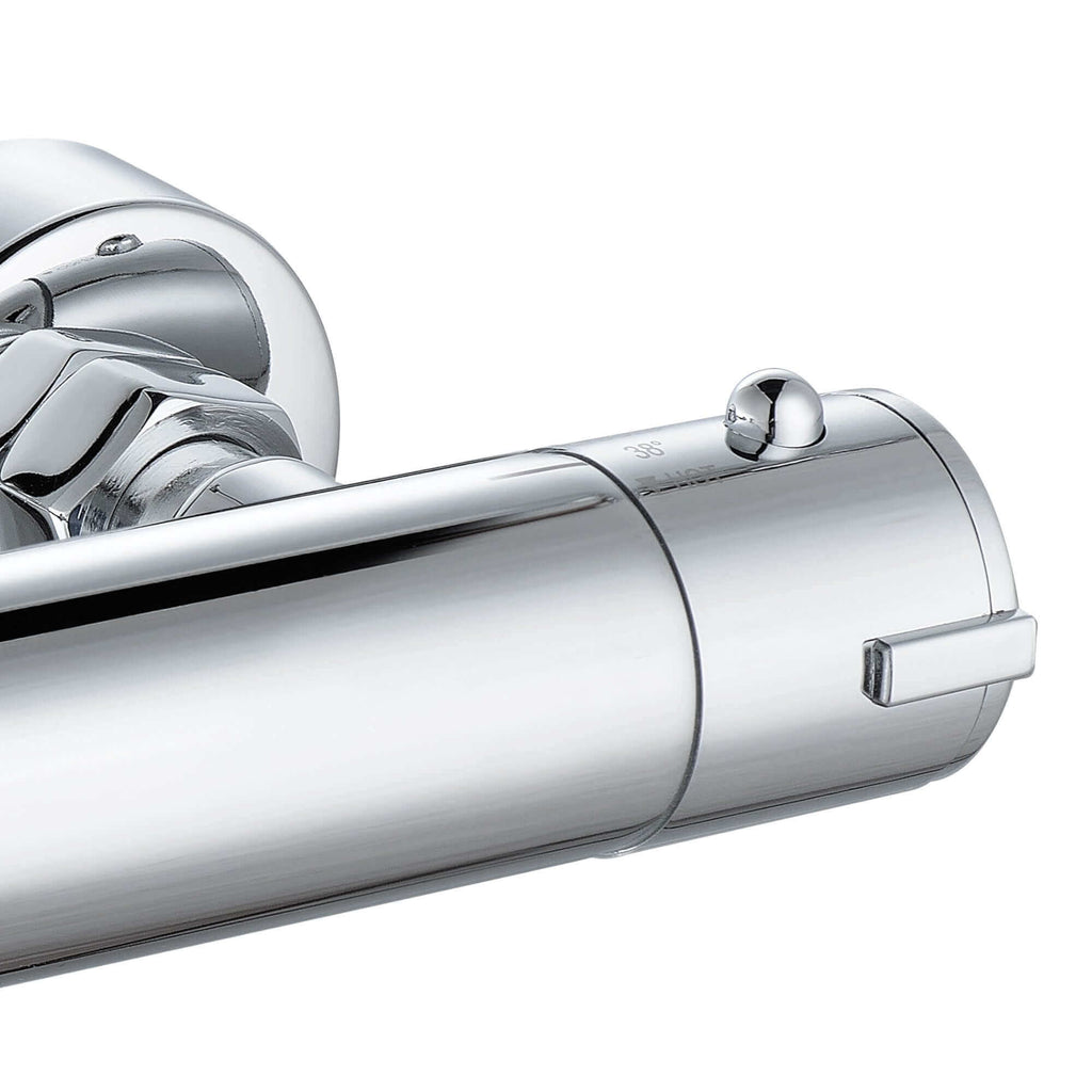 Dune round bottom outlet thermostatic bar shower valve - chrome