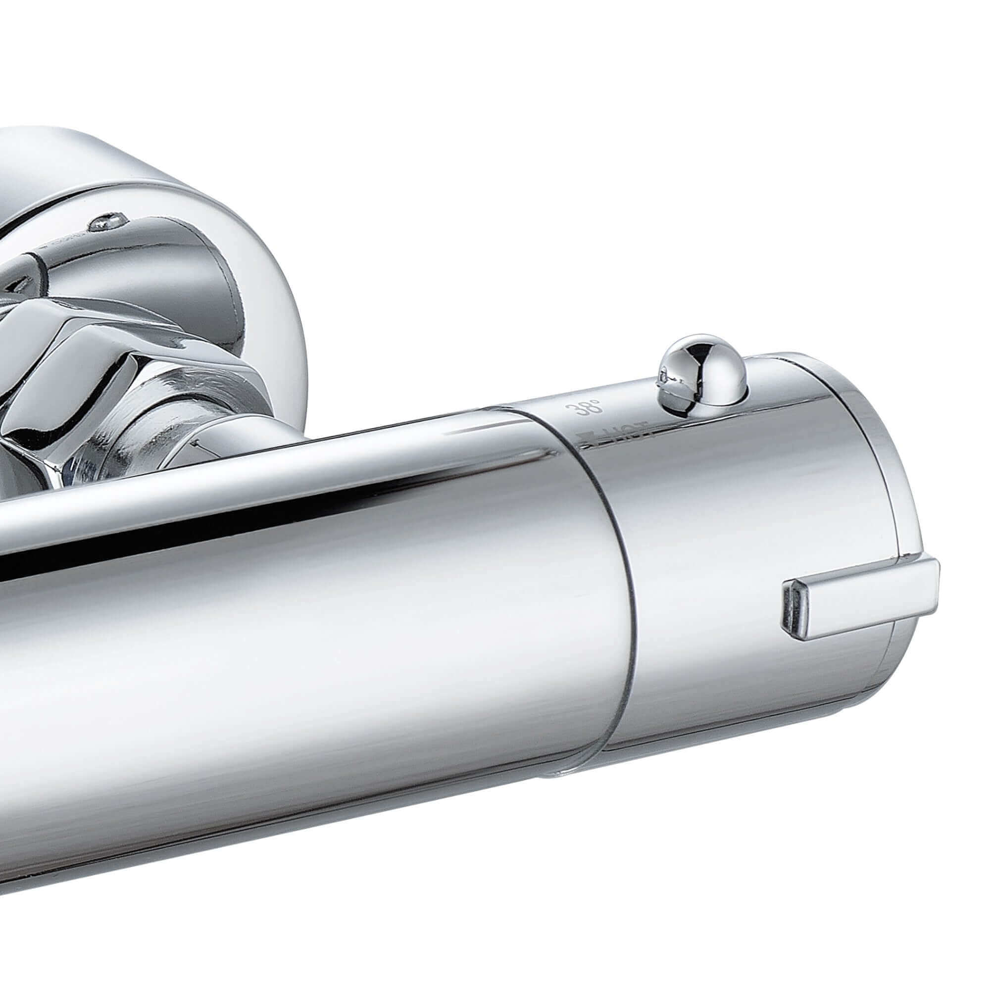 Dune round bottom outlet thermostatic bar shower valve - chrome