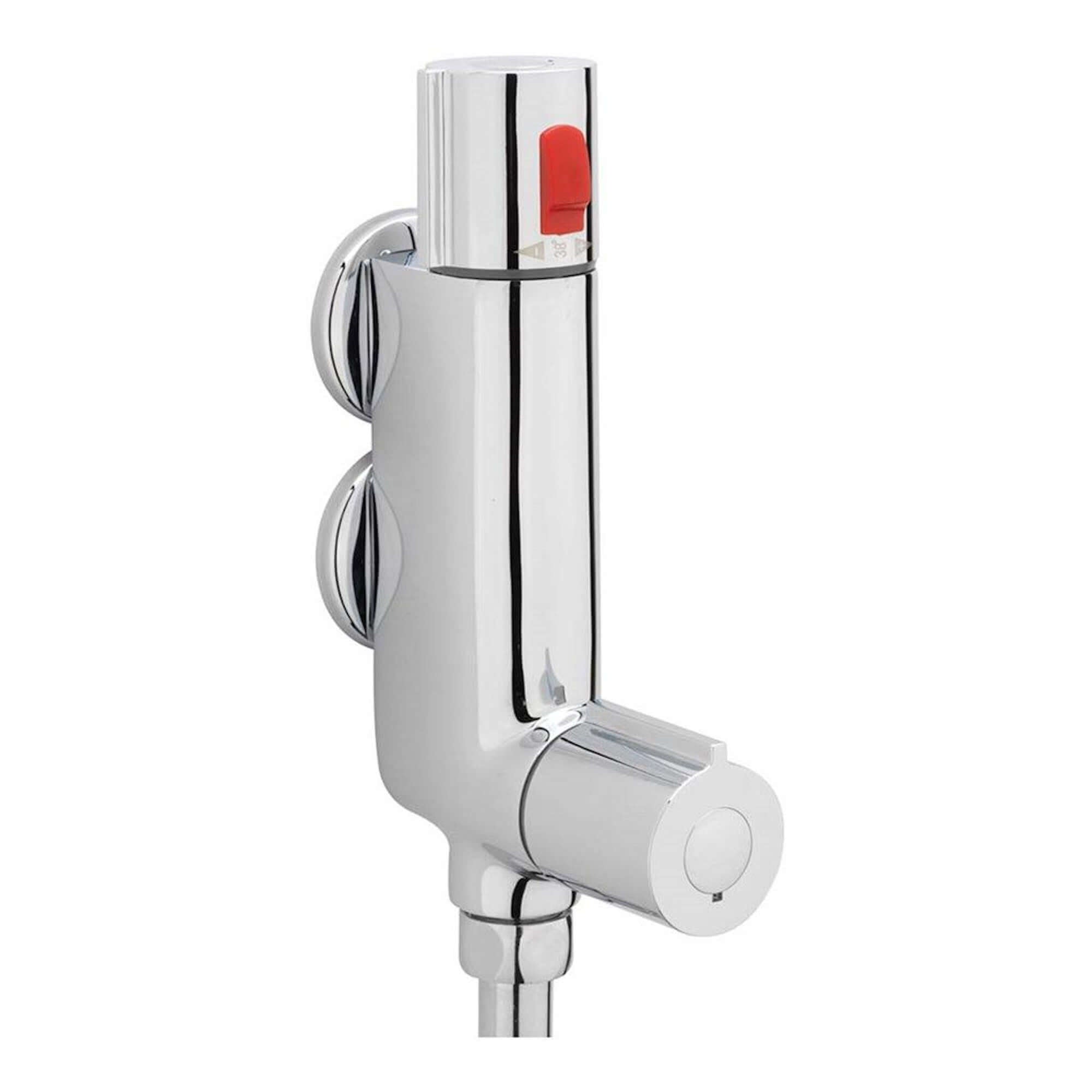 Haven vertical thermostatic bar shower mixer valve with 45mm fixing centres - chrome