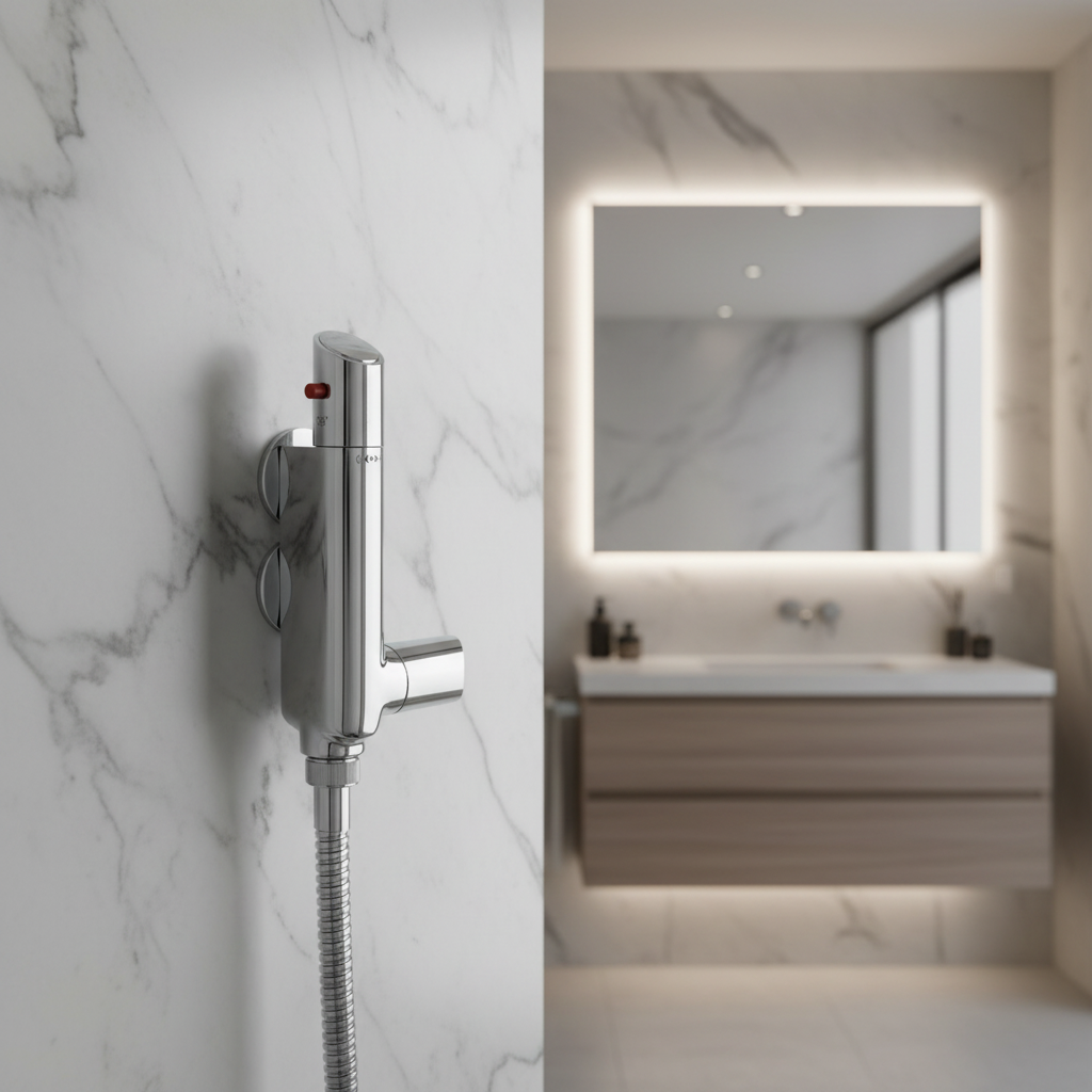 Vito vertical thermostatic shower bar mixer valve tap - chrome