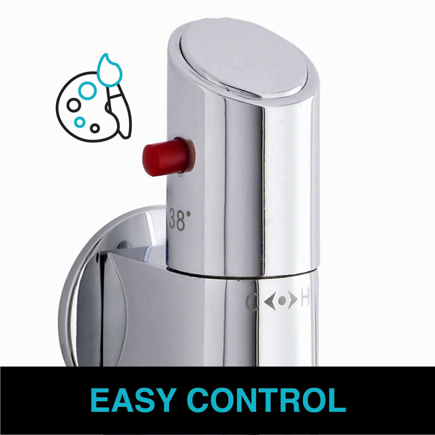 Vito vertical thermostatic shower bar mixer valve tap - chrome