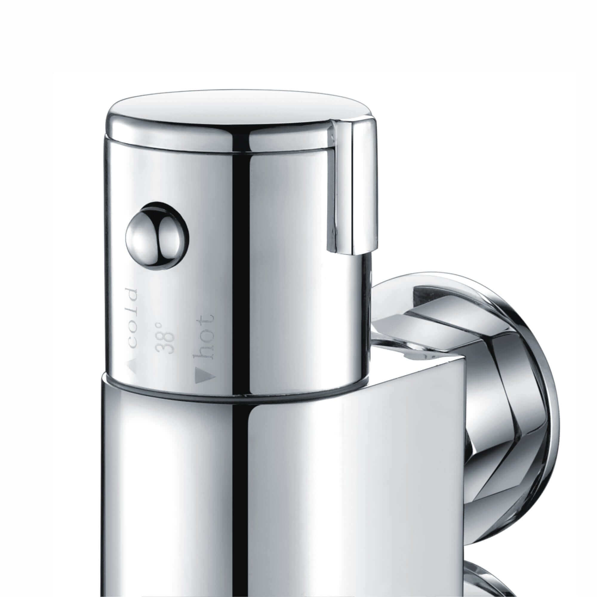 Vero mini vertical thermostatic shower bar mixer valve - chrome