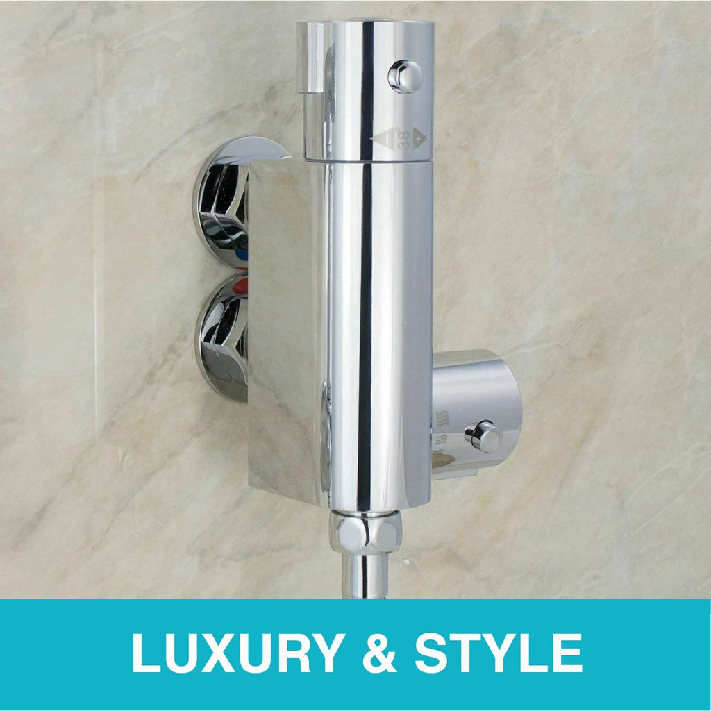 Vero mini vertical thermostatic shower bar mixer valve - chrome