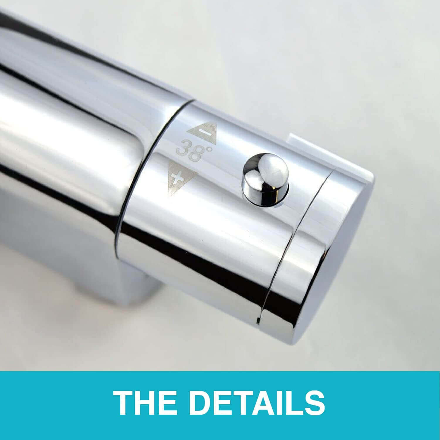 Vero mini vertical thermostatic shower bar mixer valve - chrome