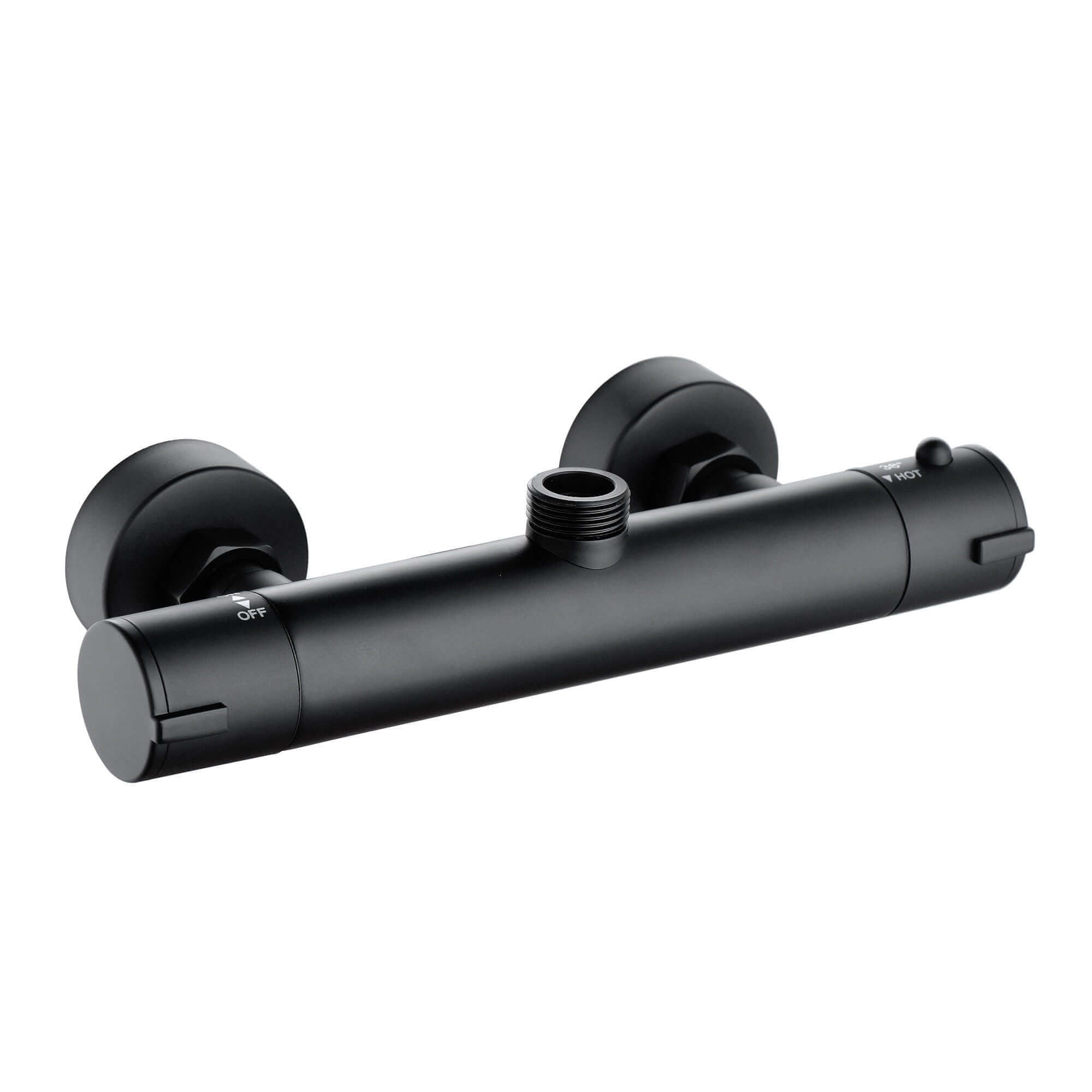 Dune thermostatic bar shower mixer valve top outlet 3/4" outlet contemporary - matt black