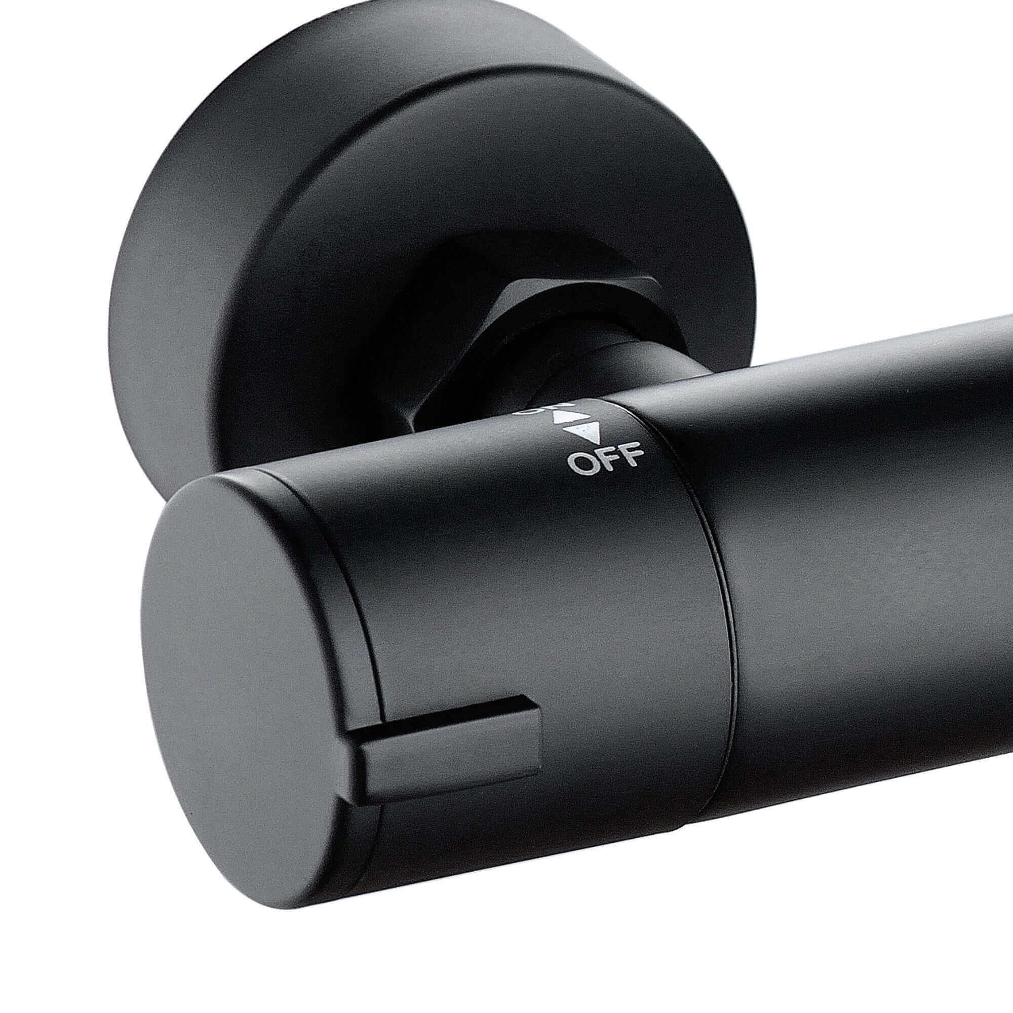 Dune thermostatic bar shower mixer valve top outlet 3/4" outlet contemporary - matt black
