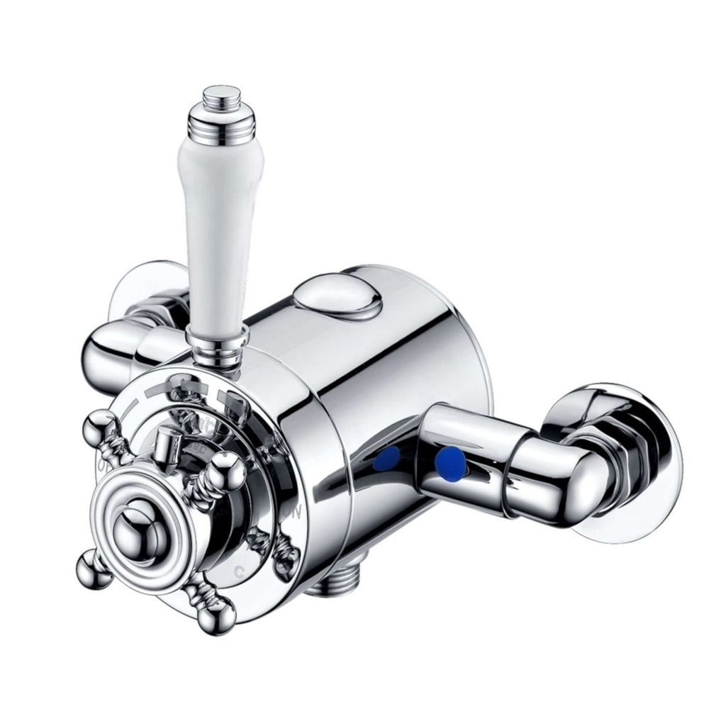 Dulwich traditional exposed thermostatic concentric shower valve top or bottom outlet - chrome