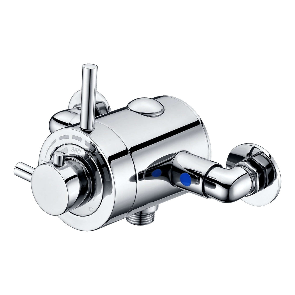 Azure modern exposed thermostatic concentric shower valve top or bottom outlet - chrome