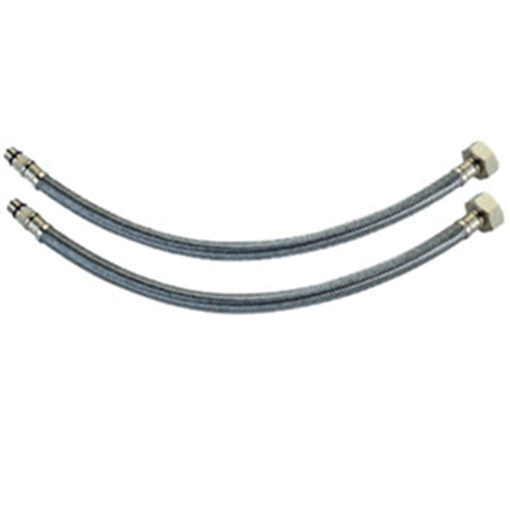 Pair of flexible braided tap connectors for kitchen or basin taps 10mm x 400mm x 1/2"