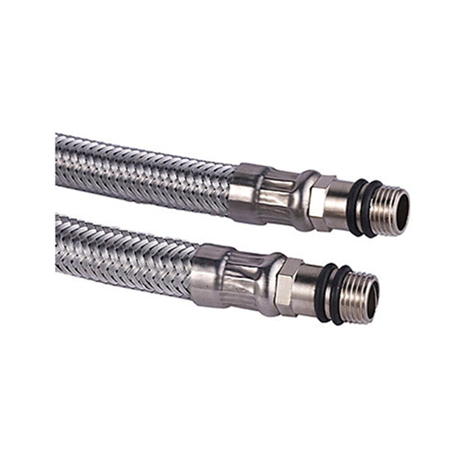 Pair of flexible braided tap connectors for kitchen or basin taps 10mm x 400mm x 1/2"