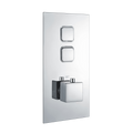 Spello square push button concealed thermostatic shower valve with 2 outlets - chrome