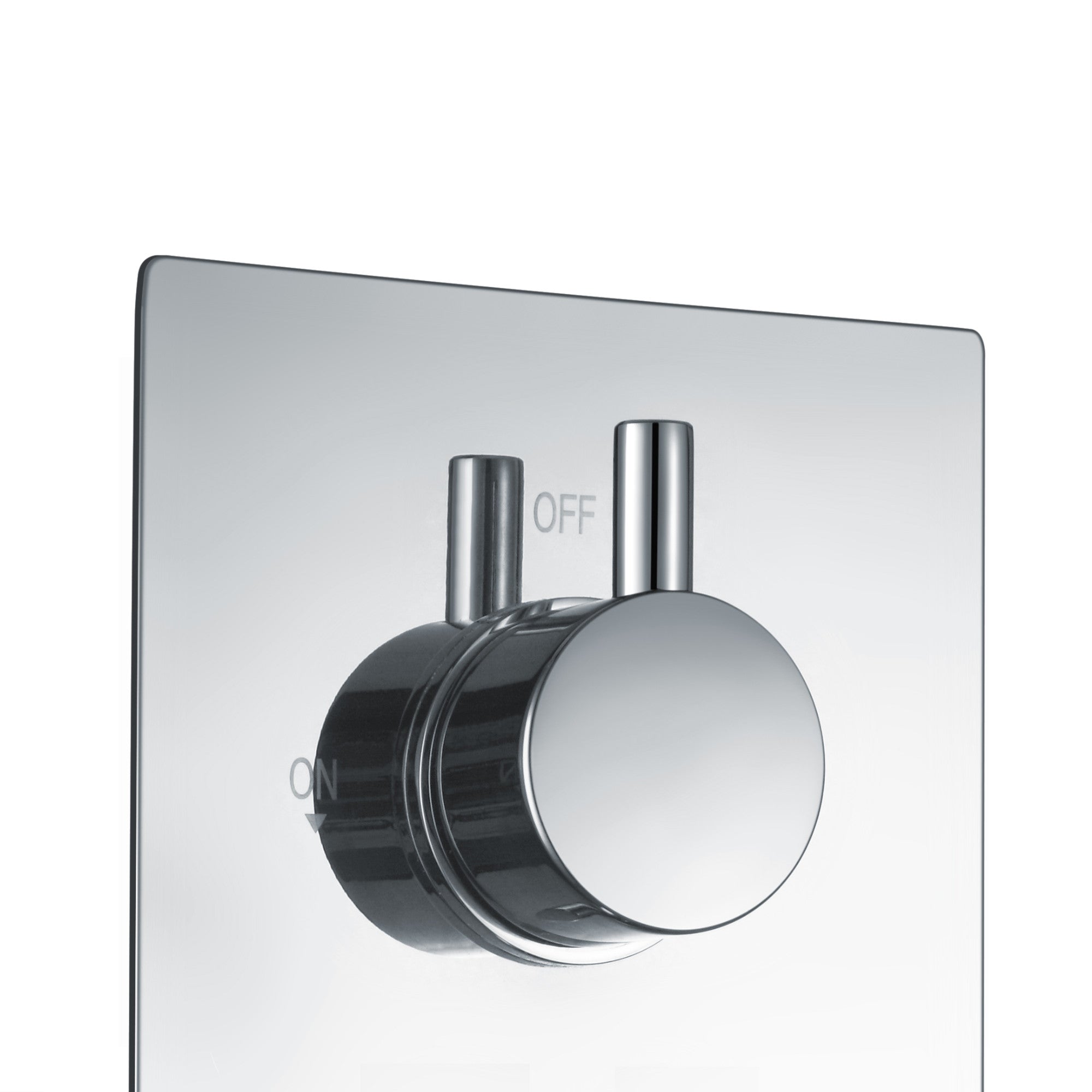 Naples contemporary round concealed thermostatic triple shower valve with 3 outlets - chrome