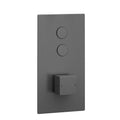 Spello square push button concealed thermostatic shower valve with 2 outlets - gunmetal grey