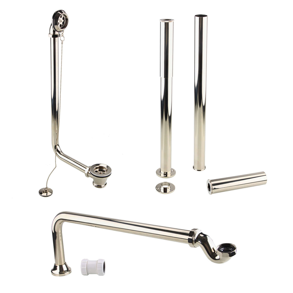 Roll top bath pack incl. exposed bath waste, shrouds and bath trap - gold