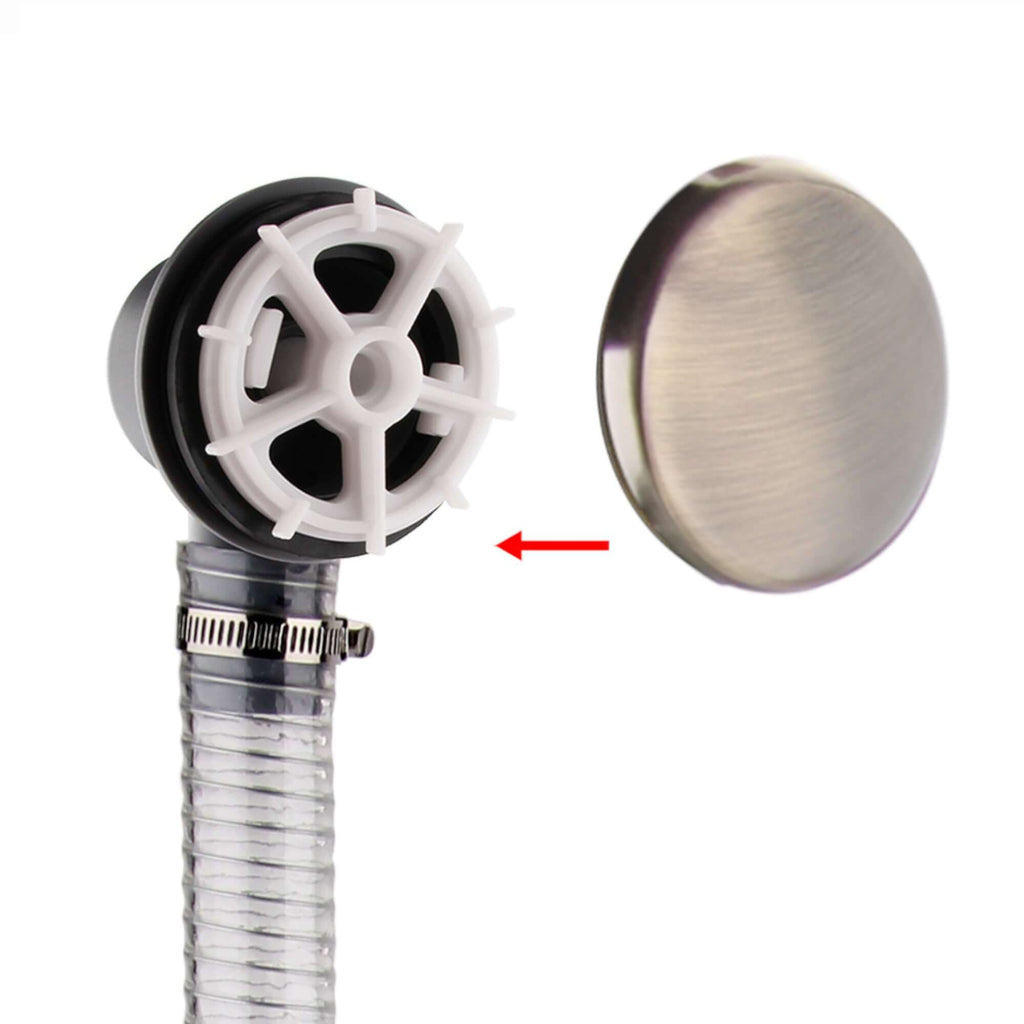 Easy clean cut to size pipe bath sprung waste & overflow (bath thickness 5-15mm) - antique brass