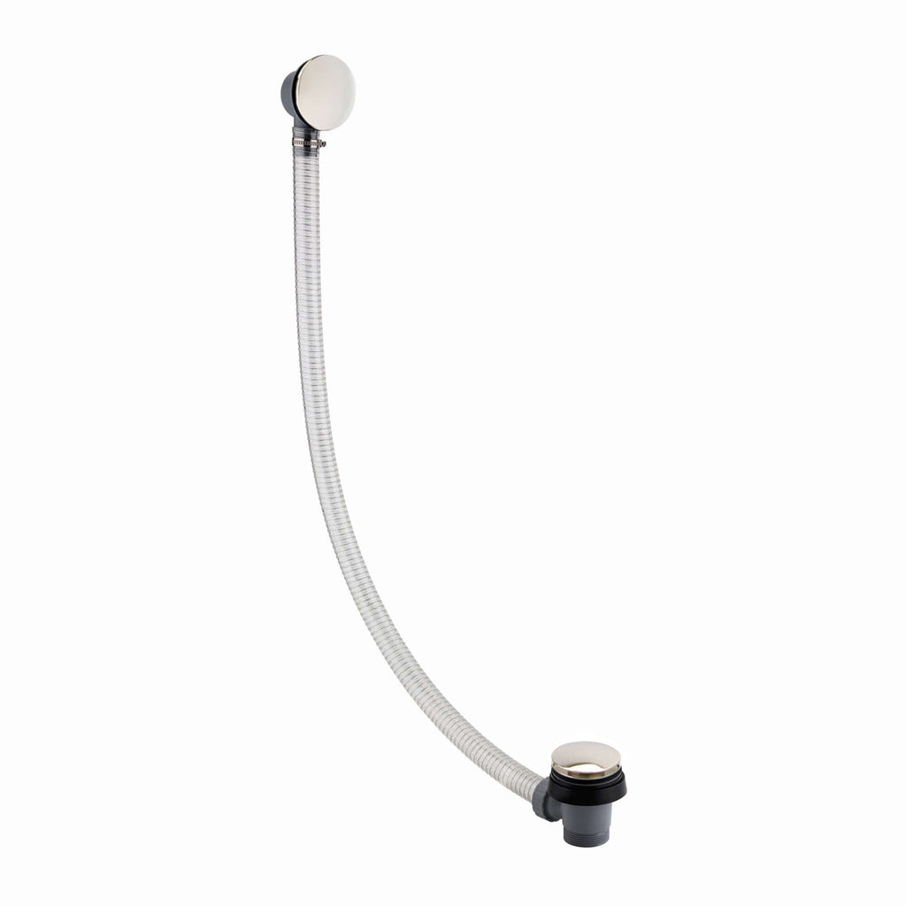 Easy clean cut to size pipe bath sprung waste & overflow (bath thickness 5-15mm) - gold