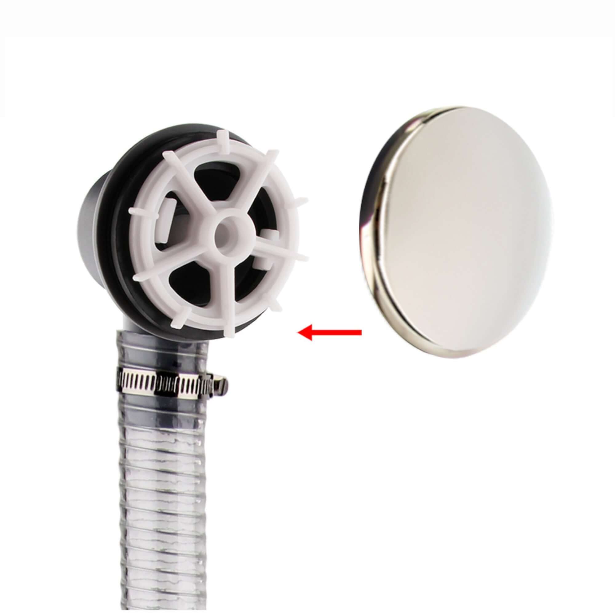 Easy clean cut to size pipe bath sprung waste & overflow (bath thickness 5-15mm) - gold