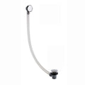 Easy clean cut to size pipe bath sprung waste & overflow (bath thickness 5-15mm) - chrome