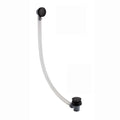 Easy clean cut to size pipe bath sprung waste & overflow (bath thickness 5-15mm) - matt black