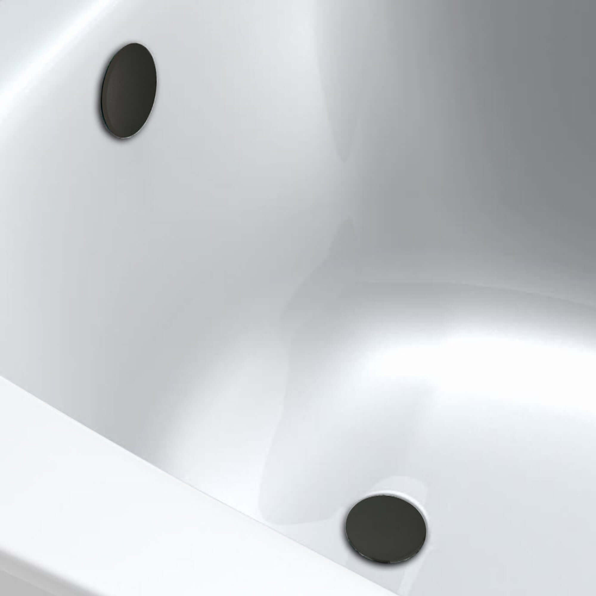 Easy clean cut to size pipe bath sprung waste & overflow (bath thickness 5-15mm) - matt black