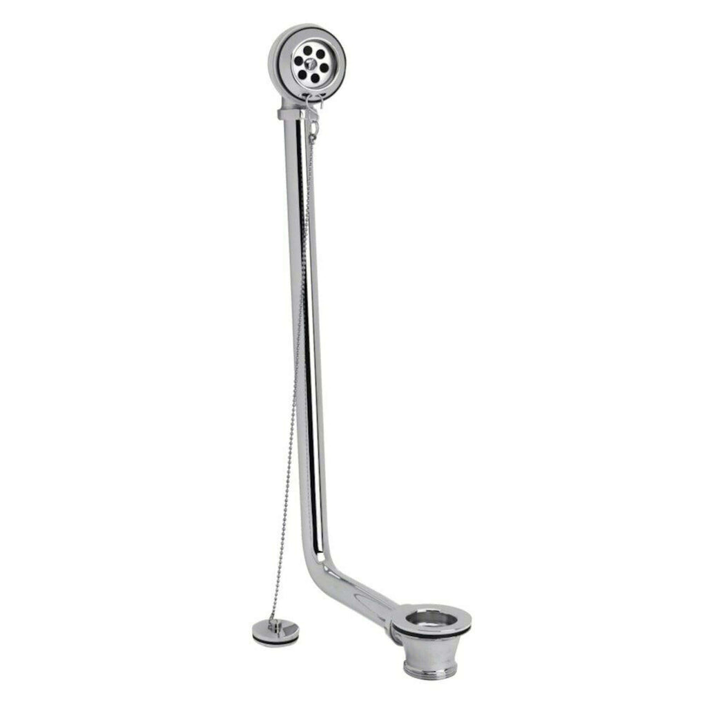 Traditional Exposed Bath Retainer Waste & Ball Chain Plug with Overflow - Chrome