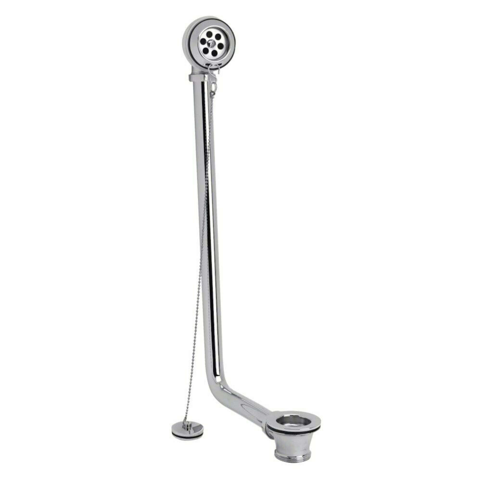 Traditional Exposed Bath Retainer Waste & Ball Chain Plug with Overflow - Chrome