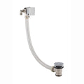 Square freeflow bath filler with overflow and clicker waste - chrome