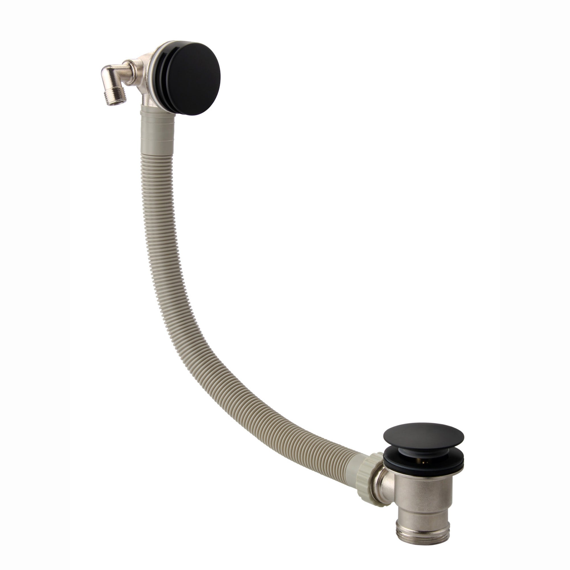 Round Bath Filler with Easy Clean Sprung Waste & Overflow - Matt Black