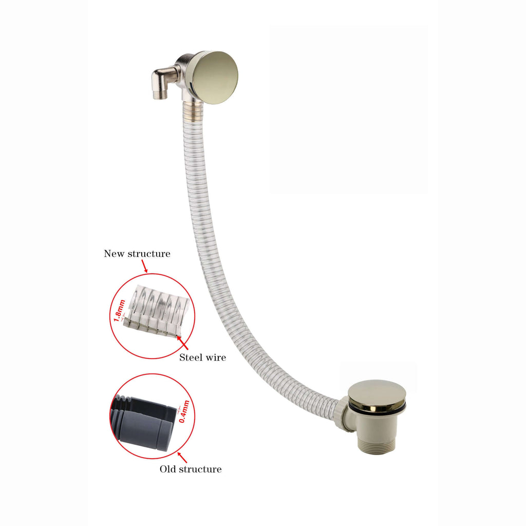 Round Bath Filler with Easy Clean Sprung Waste & Overflow - Gold