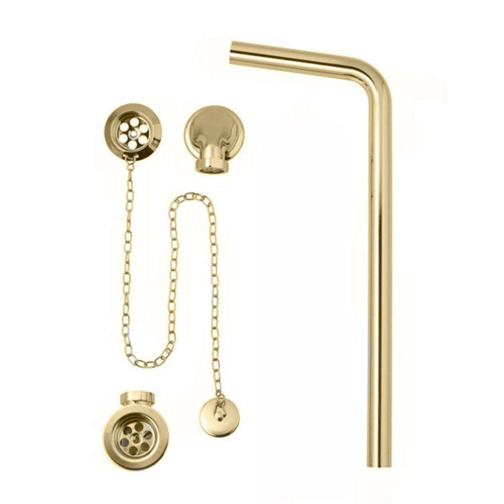 Traditional Exposed Bath Retainer Waste & Ball Chain Plug with Overflow - Gold