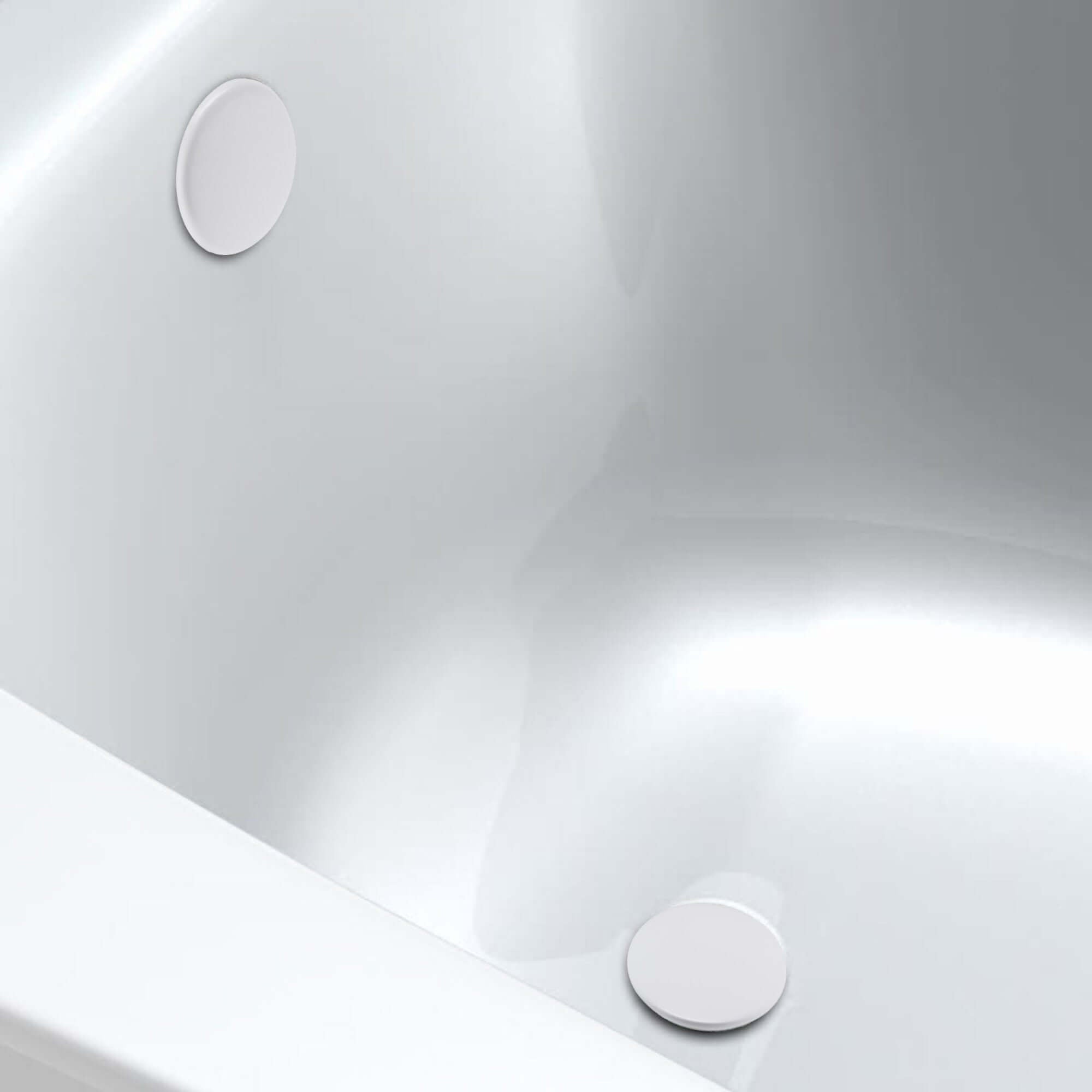 Easy clean cut to size pipe bath sprung waste & overflow (bath thickness 5-15mm) - matt white