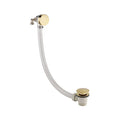 Round freeflow bath filler with overflow and clicker waste - brushed brass