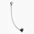 Easy clean cut to size pipe bath sprung waste & overflow (bath thickness 5-15mm) - brushed nickel