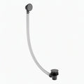 Easy clean cut to size pipe bath sprung waste & overflow (bath thickness 5-15mm) - gunmetal grey