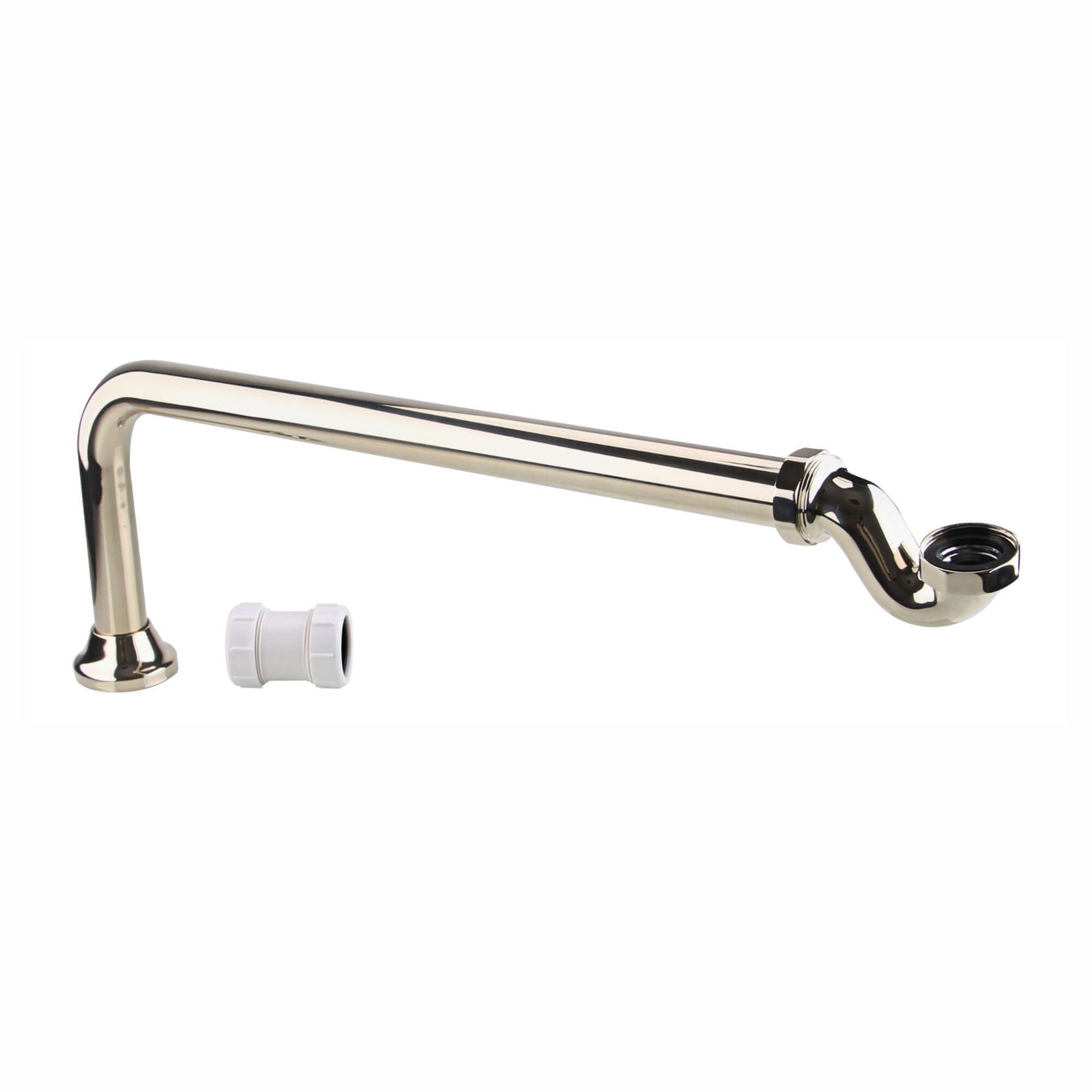 Traditional exposed shallow seal bath trap & pipe - vintage gold