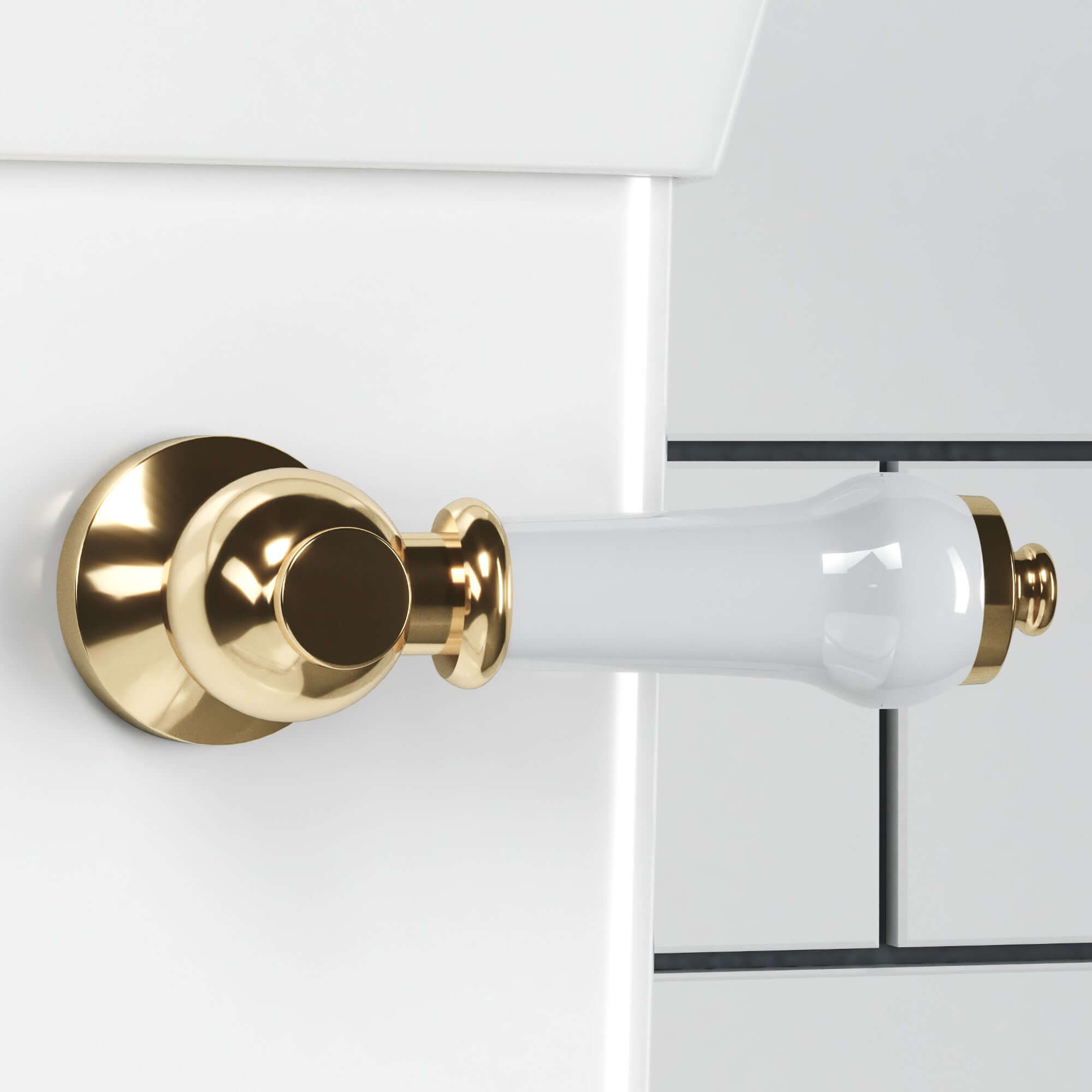 Toilet lever traditional ceramic - gold