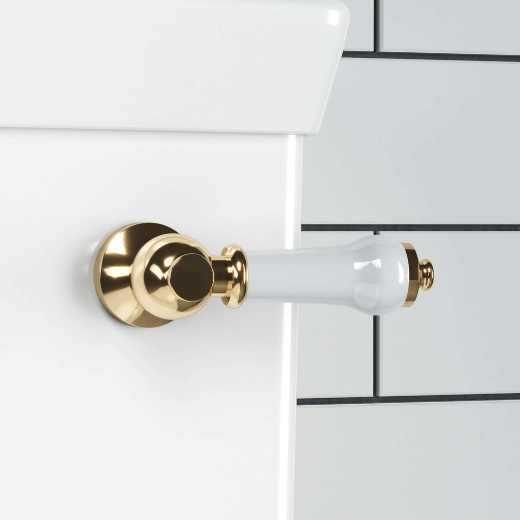 Toilet lever traditional ceramic - gold