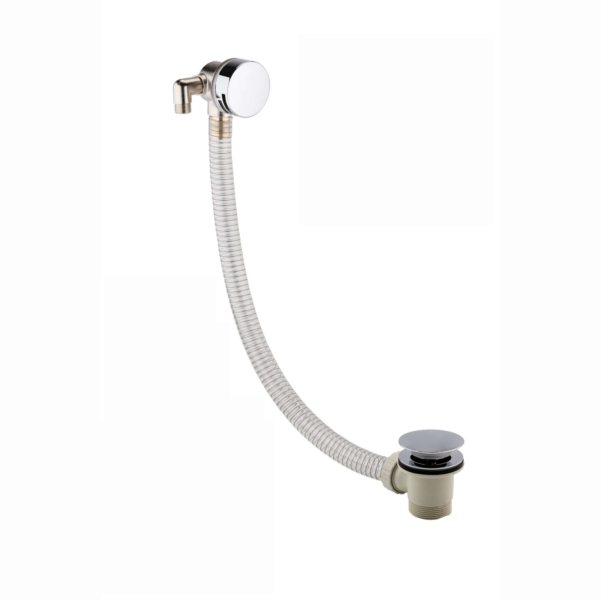 Round Bath Filler with Easy Clean Sprung Waste & Overflow - Chrome
