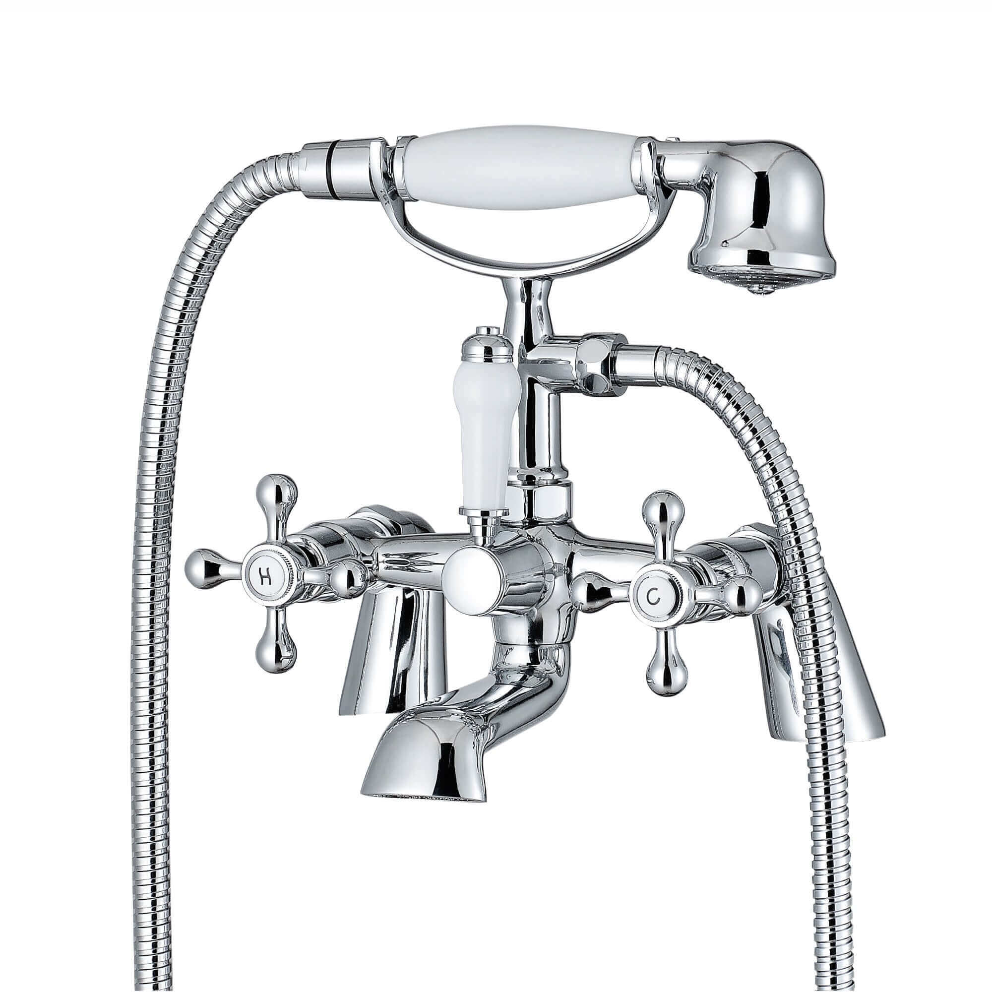 Beaumont Chrome Traditional Bath Shower Mixer Tap Crosshead