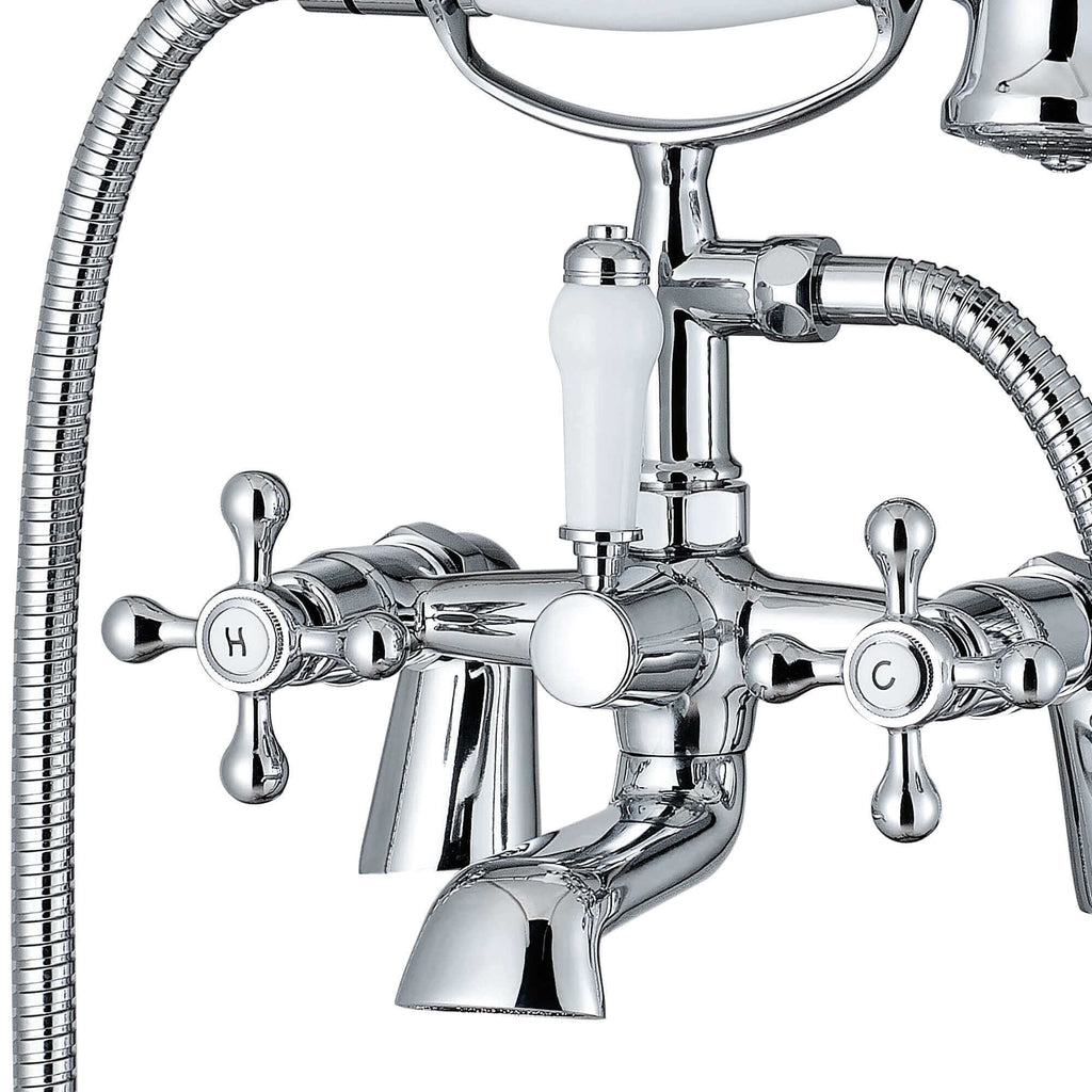 Beaumont Chrome Traditional Bath Shower Mixer Tap Crosshead