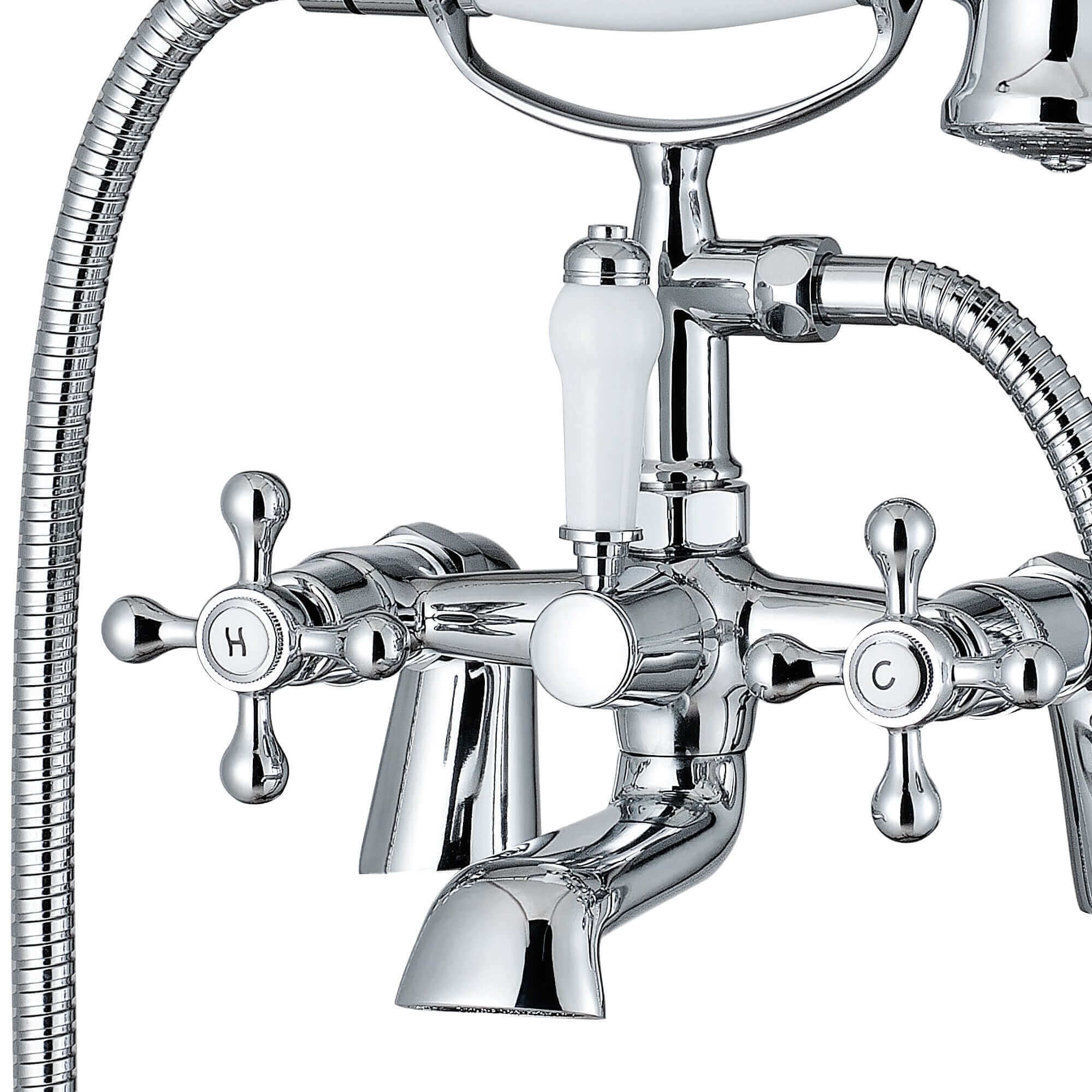 Beaumont Chrome Traditional Bath Shower Mixer Tap Crosshead