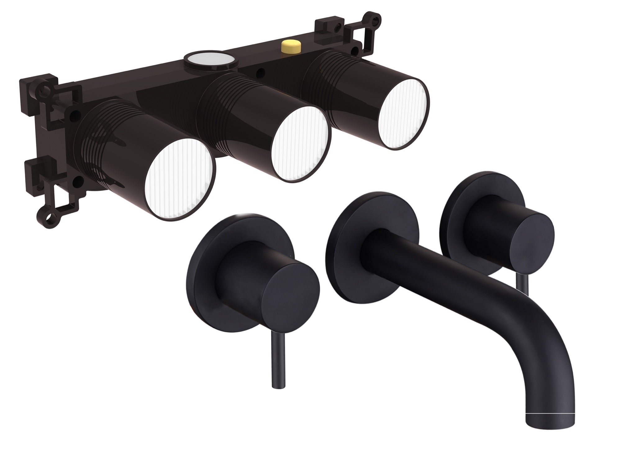 Calder wall mounted basin mixer - matt black